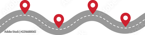 Road vector graphic with navigation map pins road icon road design