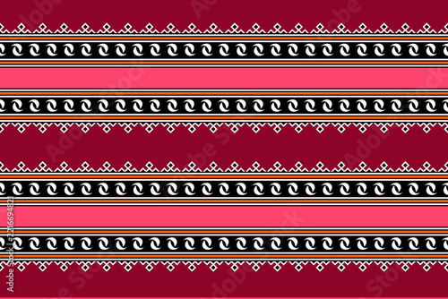 Ethnic Geometric Seamless Border Pattern in Native Tribal Style