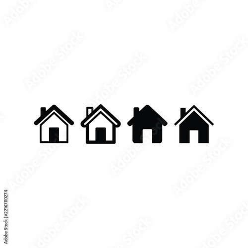 Real estate house home flat vector icon set
