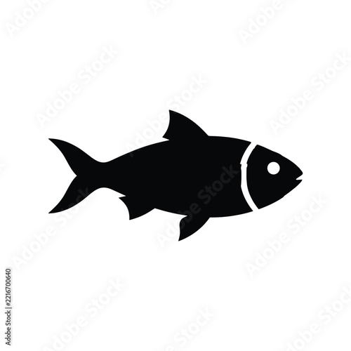 Seafood fish flat vector icon for restaurant