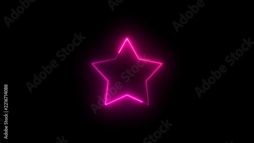 stars glowing in the dark, purple blue neon lights. Flaming star frame design. Neon lights shine. Neon frame. Star neon icon. Star neon symbol.Star neon led electric
