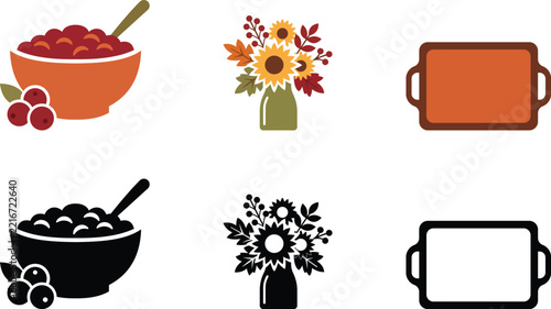 Thanksgiving Cranberry Bowl Flowers and Serving Tray Designs