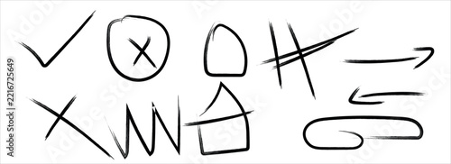 Hand Drawn Abstract Line Doodles and Sketch Symbols Vector Collection