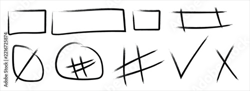 Hand Drawn Geometric Doodle Symbols and Abstract Sketch Vector Elements