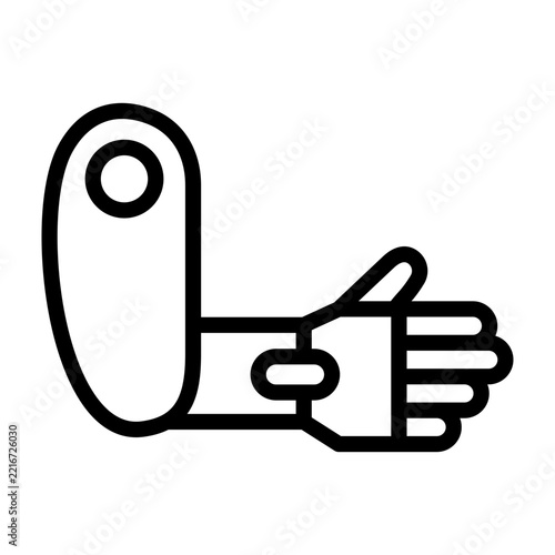 Prosthetic arm icon line