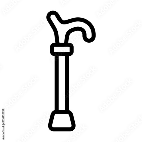 walking cane icon line