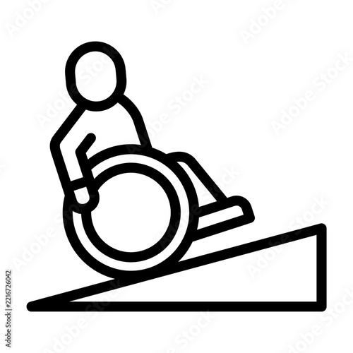 wheelchair ramp icon line