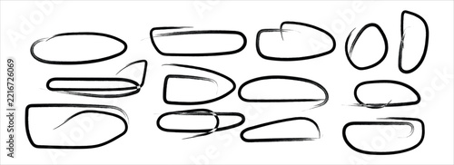 Hand Drawn Rounded Abstract Doodle Shapes and Sketch Vector Elements