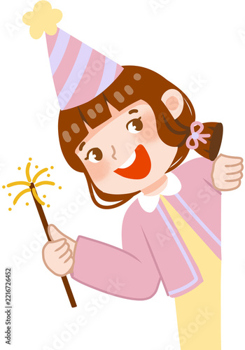Kids playing firework in new year party
