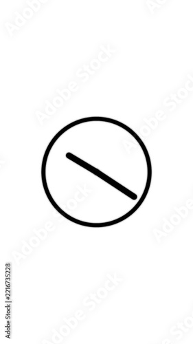 abstract analog clock animation. analog clock icon with moving arrows in seamless 12 hour loop on transparent background.