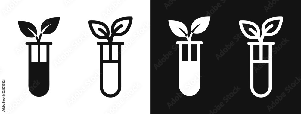 Naklejka premium Plant in test tube biotech icon vector illustration