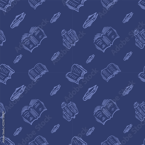 seamless pattern of Books sketch doodle, books icon sketch background