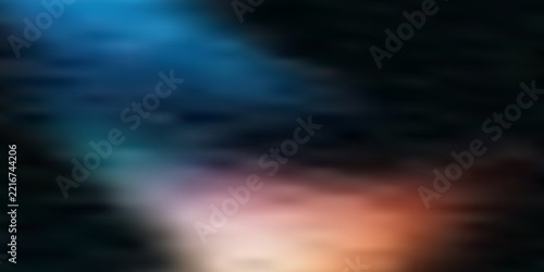 Vibrant grainy background dark navy blue and warm amber orange horizontal color gradient surface displaying heavy digital film grain texture and horizontal motion blur effect banner backdrop