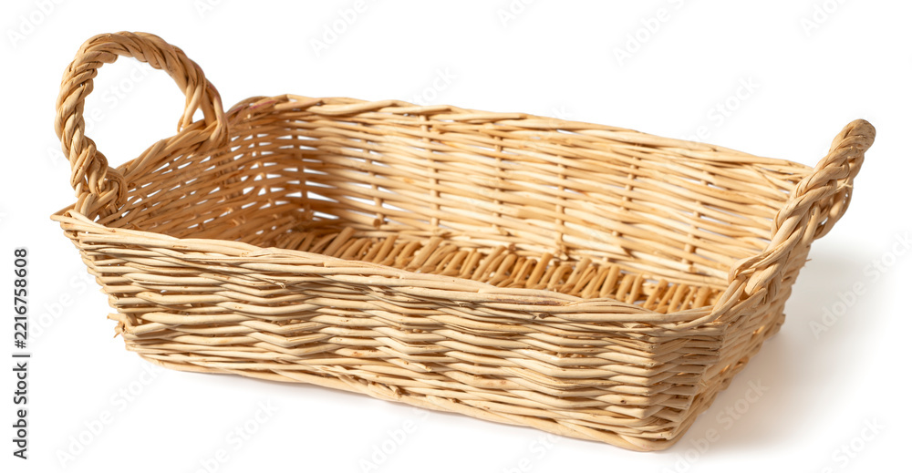 Obraz premium Wicker basket isolated on white background.
