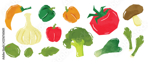 Modern Vegetable Collection Vector with Pumpkin, Garlic, Pepper, Tomato, Mushroom, Broccoli, Cabbage, Beetroot and Leafy Greens for Healthy Food Illustration, Kitchen Decor, Grocery Market Design
