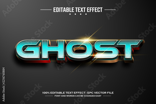 Ghost 3D editable vector text effect template