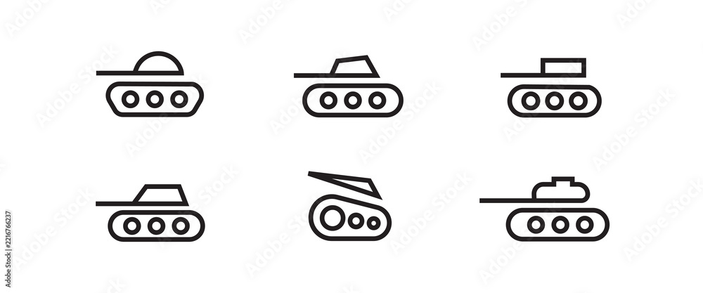 Fototapeta premium Tank, war, army icon military, destroyer, panzer icon symbol logo illustration,editable stroke, design style isolated on white