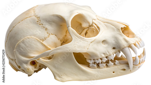 Animal skull bone isolated on white background profile view anatomy object
