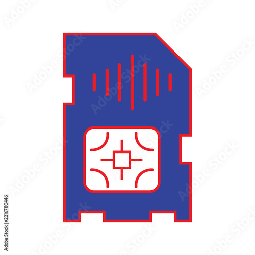 Micro SD Memory Card with Microchip Illustration