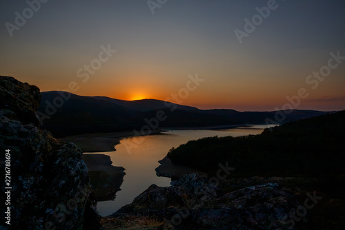Afterglow following the solar eclipse at Embalse del Arlanzón i