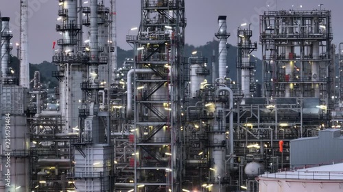 Aerial view oil refinery, Refinery plant, Refinery factory.