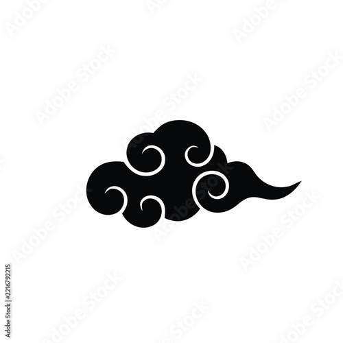 Traditional Chinese Cloud Ornament Silhouette for Lunar New Year

