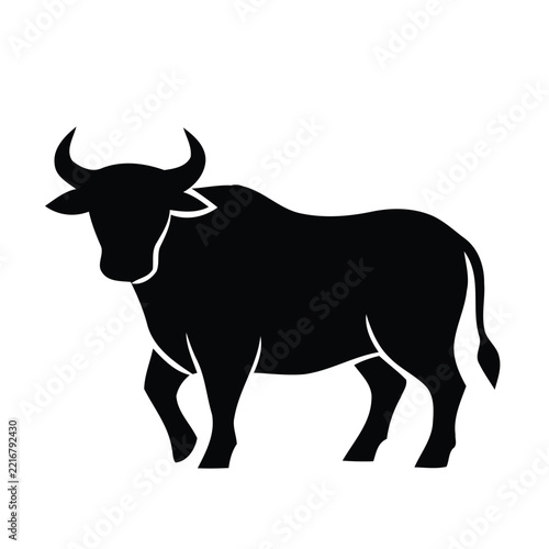 Chinese Zodiac Ox Silhouette Symbol for Traditional Chinese Festival