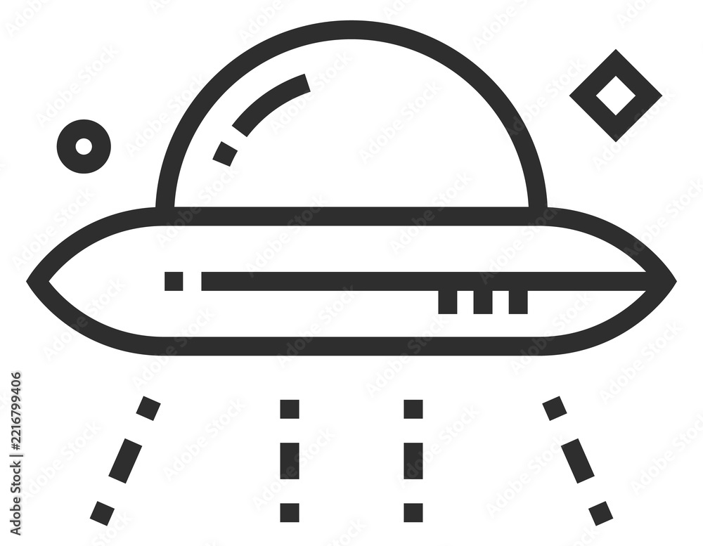 Fototapeta premium A black and white drawing of a UFO