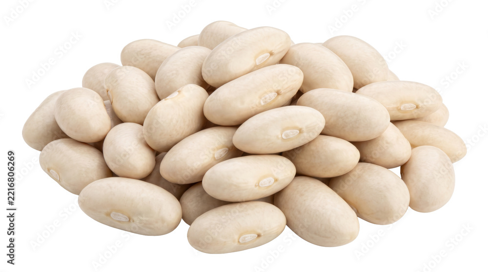 Obraz premium Heap of Dried White Cannellini Beans