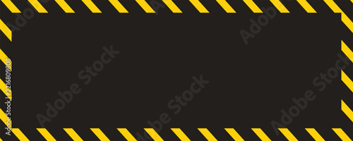Warning yellow black diagonal stripes line. Safety stripe warning caution hazard danger road vector sign symbol.