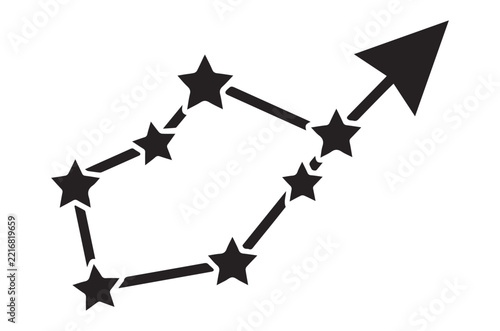 Constellation Starry Arrow Vector Icon Galaxy Space Science Symbol