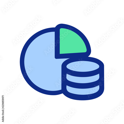 graphic diagram with coin button icon simple