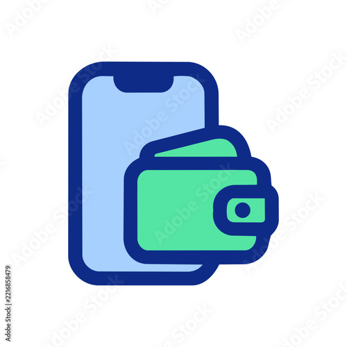wallet digital phone simple icon button