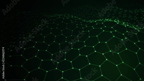 Green Digital Network Grid Motion Background