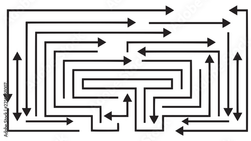 Maze Path Arrows Vector Collection Strategy Flow Diagram Symbol