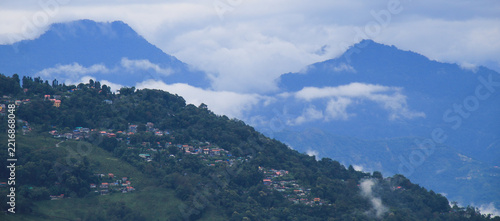 View from Dawaipani on a rainy morning, Darjeeling, India.