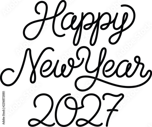 Happy new year 2027 calligraphy lettering design
