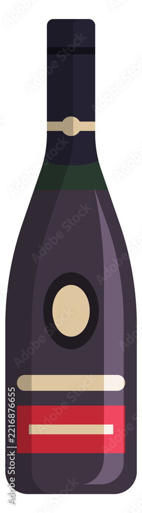 Fototapeta premium A bottle of wine is shown in a black and red color scheme