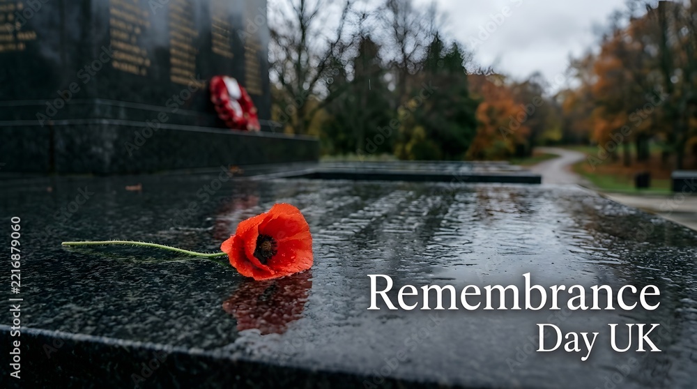 Fototapeta premium Remembrance day in the uk honoring the fallen reflecting on sacrifice and commemorating veterans with respect and gratitude on november 11th