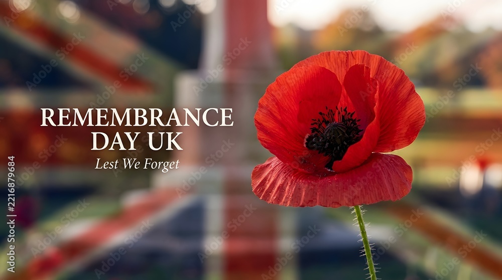 Fototapeta premium Remembrance day in the united kingdom honoring the fallen remembering sacrifices and commemorating veterans with respect and gratitude on november 11th