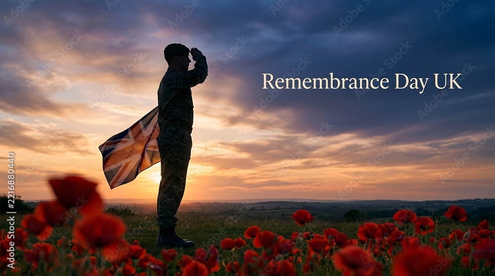 Fototapeta premium Honoring the fallen a moment of silence and reflection on remembrance day in the united kingdom remembering sacrifices and valuing peace