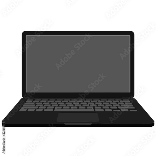 Laptop Outline Icon Flat Vector Illustration
