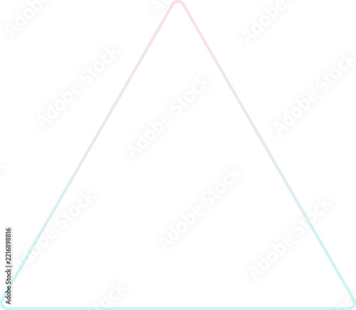Gradient triangle frame outline isolated on white background