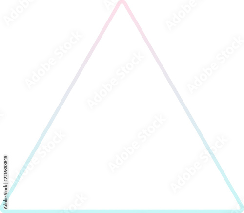 Gradient triangle frame outline isolated on white background