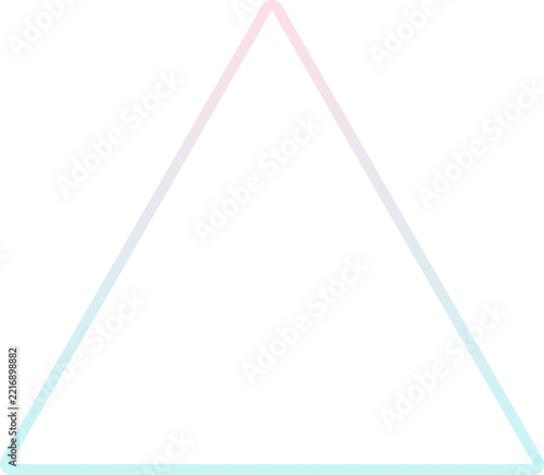Gradient triangle frame outline isolated on white background