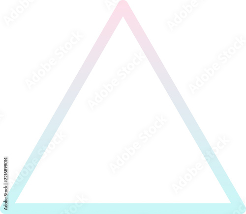 Gradient triangle frame outline isolated on white background