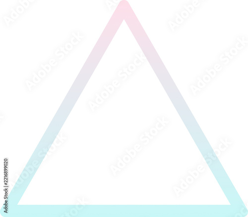 Gradient triangle frame outline isolated on white background