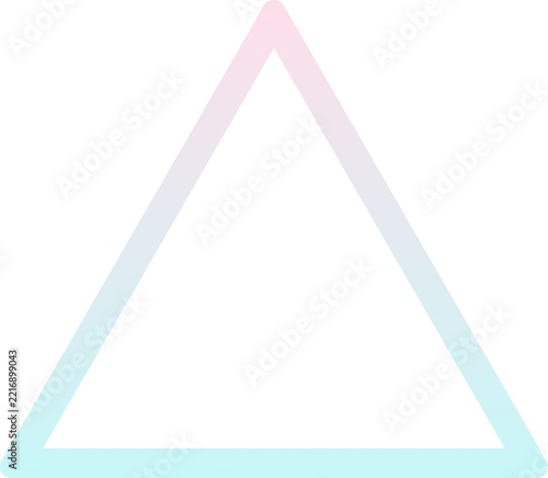 Gradient triangle frame outline isolated on white background