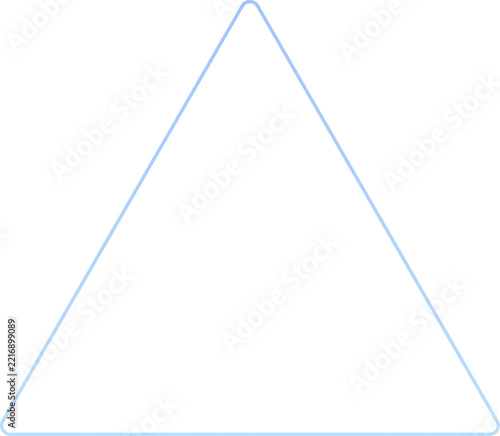 Gradient triangle frame outline isolated on white background