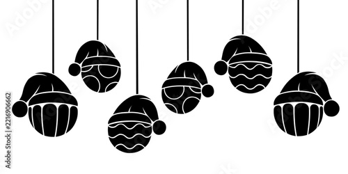 Cluse Santa hats and Christmas ornaments